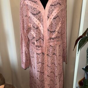 Vocal Pink Lace Long Jacket
